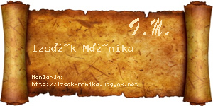 Izsák Mónika névjegykártya
